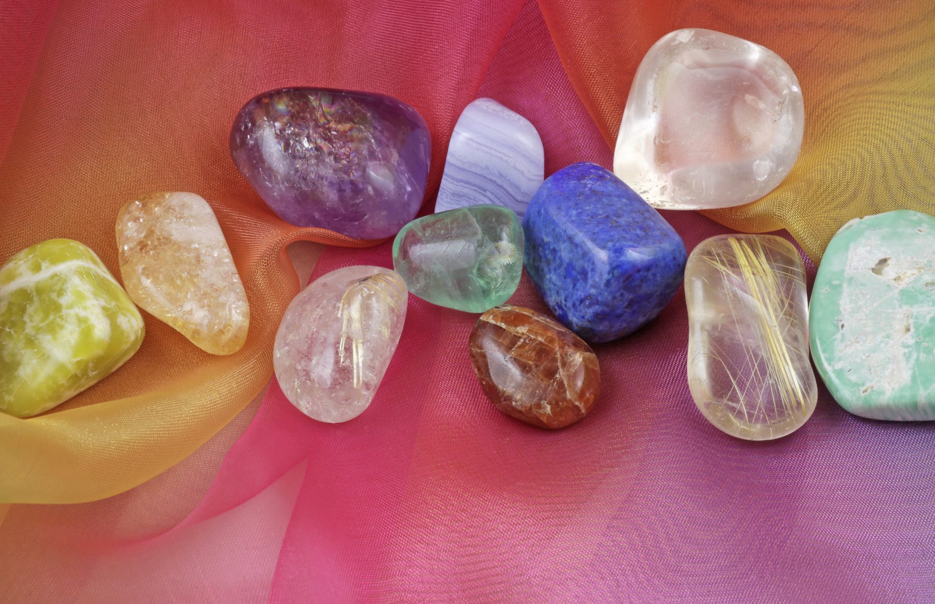 Ethereal Crystals. The picture shows different kinds of crystals used for healing.